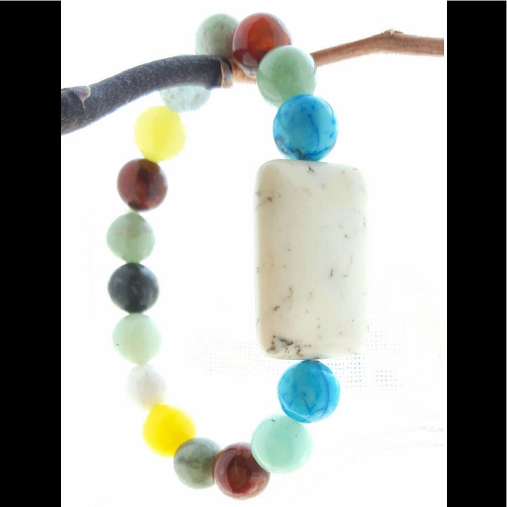 Gorgeous Natural Stone Turquoise Bracelet! ☀️🌺🌸